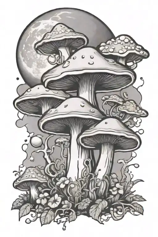 Mushroom And Moon