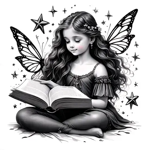 Magical Book Explosion Of Stars And Fairies Whist Daughter Reads Book