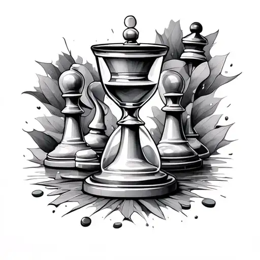 Hour Glass Made Entirely Of Chess Pieces