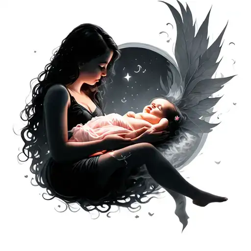 Magical Illustration Tribute To Daughter Being Born