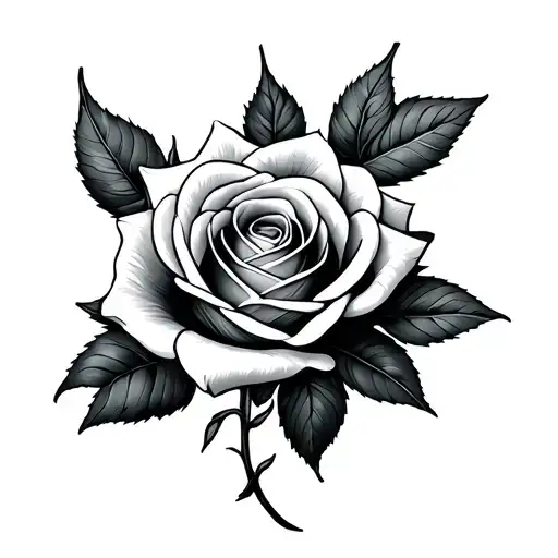 Fine Line Rose Intertwined