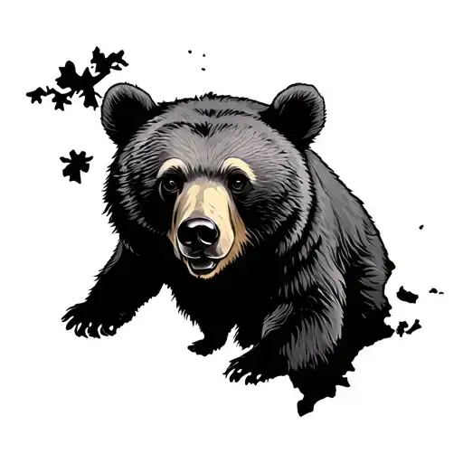 Finland Map With Bear