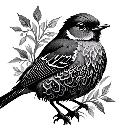 Robin Bird Made Of Pin Up Mandala Pieces