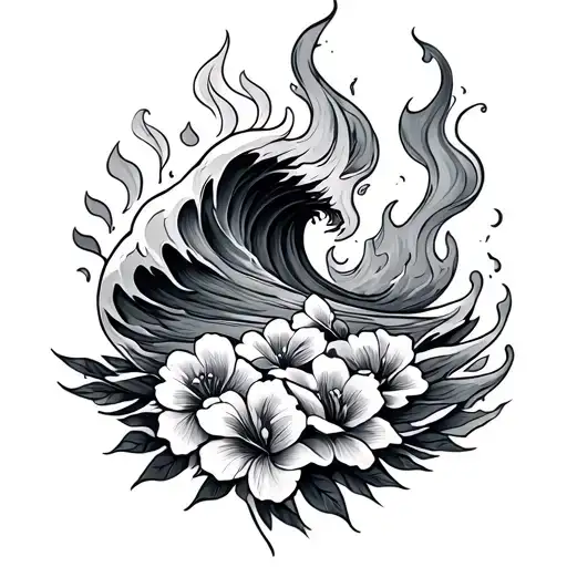 Wave And Fire And Flowers Straight