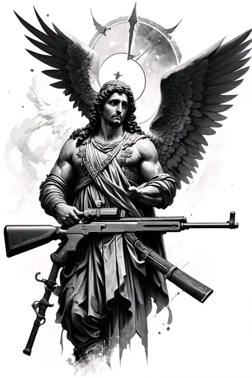 Saint Michael With Sniper Rifle