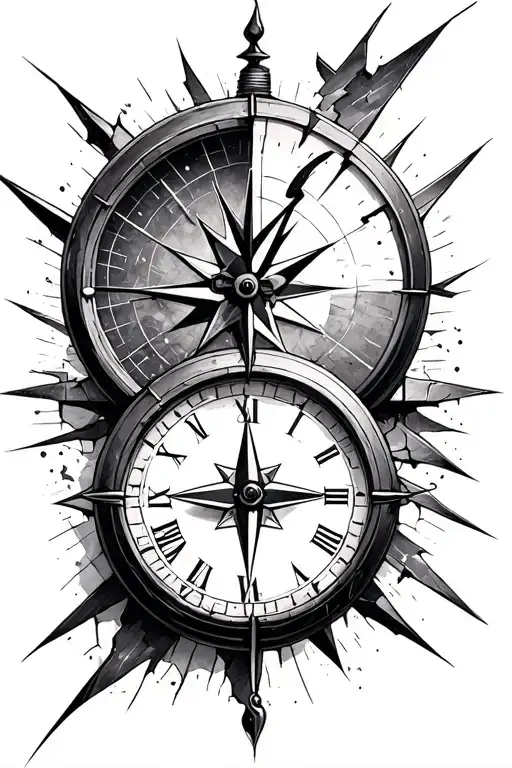 Broken Clock And Compass