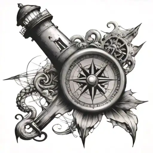 Maritime Lighthouse Compass Anchor