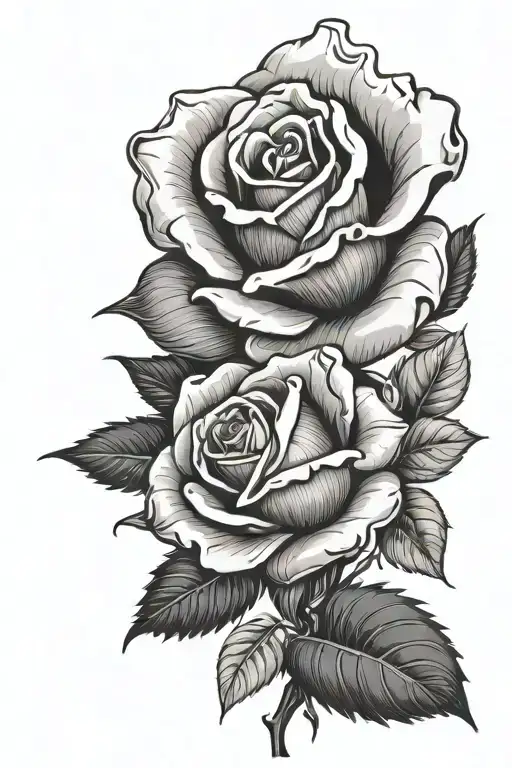 White Rose Pattern With Black Background