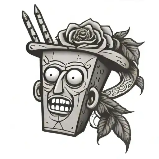 Doodlebob Holding Rose