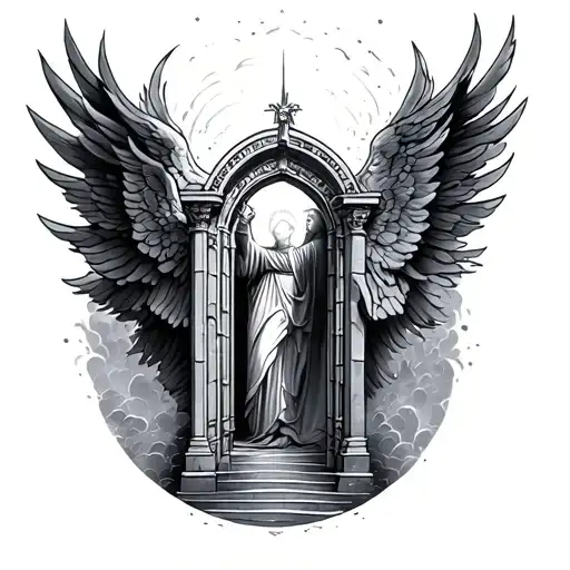 Half Sleeve Fade Into Heaven Gates