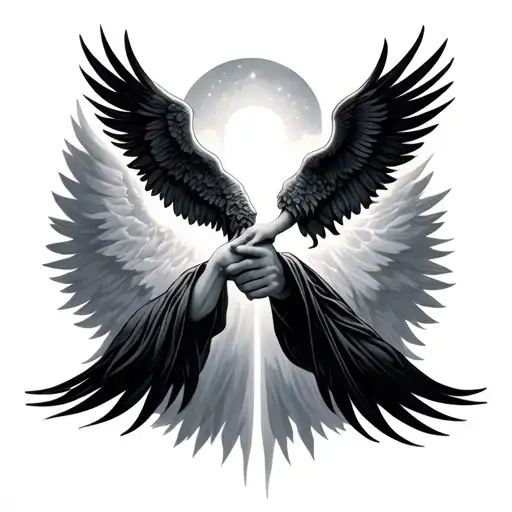 Half Sleeve Fade Into Heaven Holding Hands