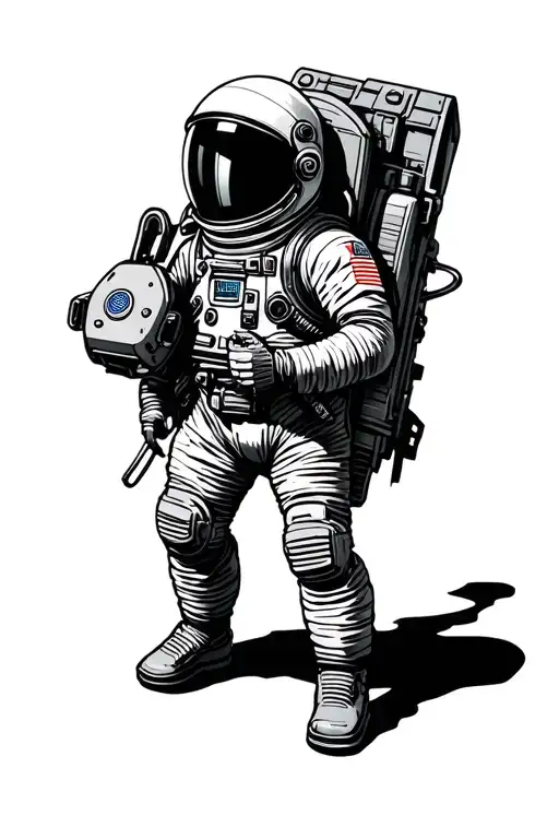 Realism Astronaut With A Cartoon Jet Pack