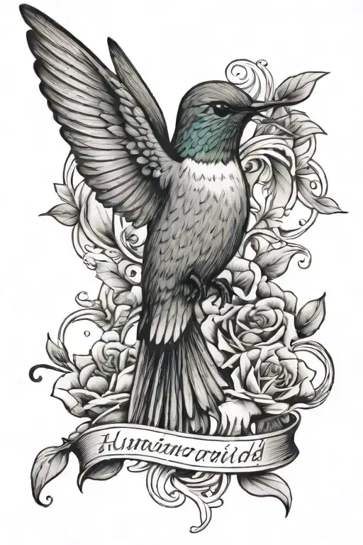 Hummingbird With Text Below It