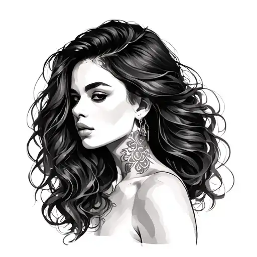 One Line Woman Posing