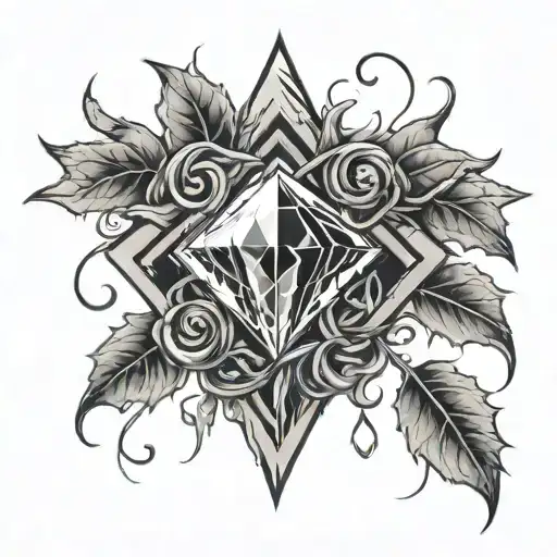 A Diamond Dripping Blood With Vines