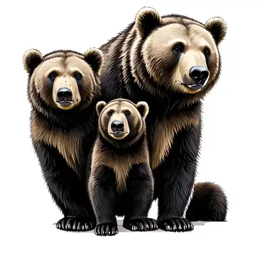 Papa Bear And Cubs