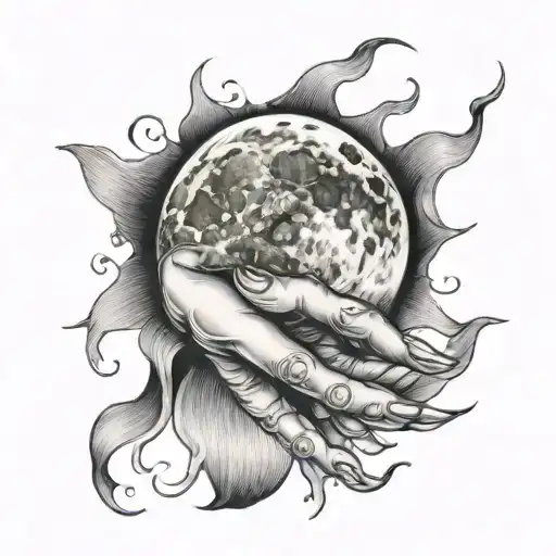 Moon Hand Tattos