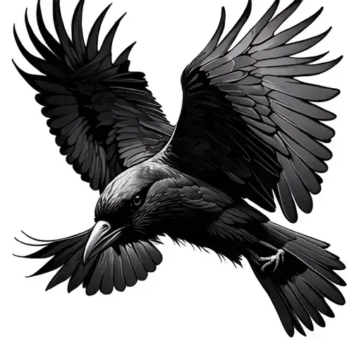 Crow Flying Up