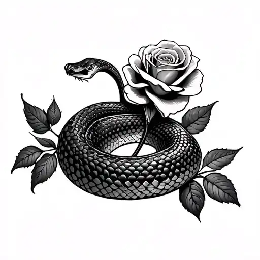 Snake And Roses