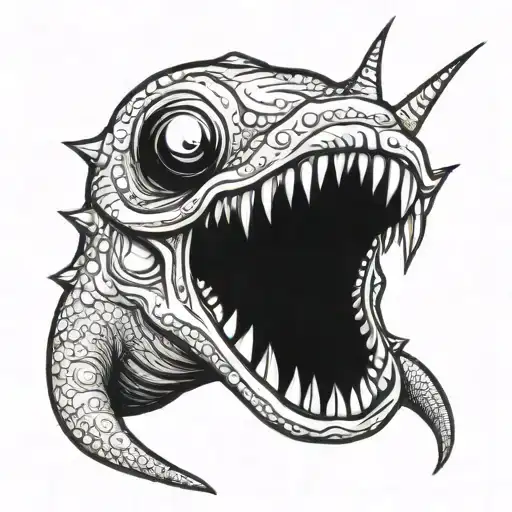 Evil Slug With Sharp Teeth