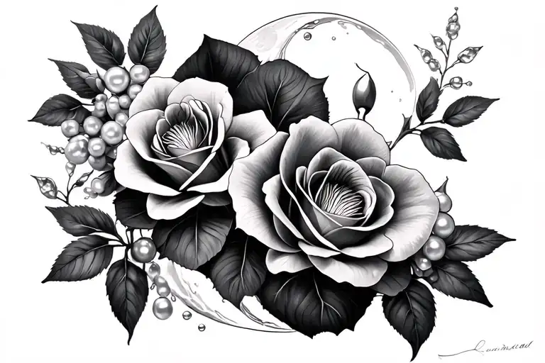 Roses Orchids Pearls Water Moon