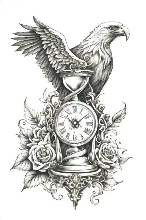 Chronos Kairos Hourglass Clock Eagle