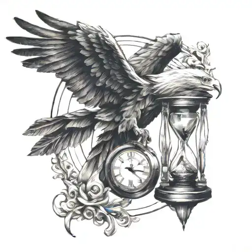 Chronos Kairos Hourglass Clock Eagle