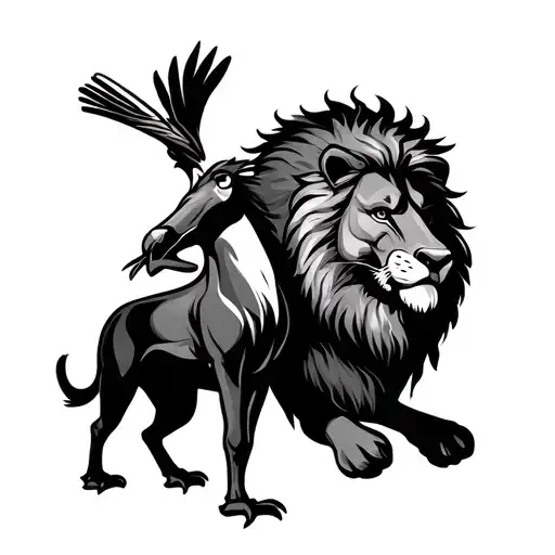 Road Runner And A Lion And Horse Violent