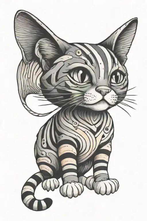 Cat Crossing The Rainbow Colors