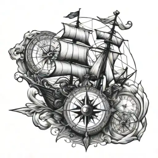 Ship And Compass