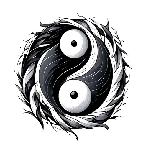 Yin Yang Symbol Intertwined Male