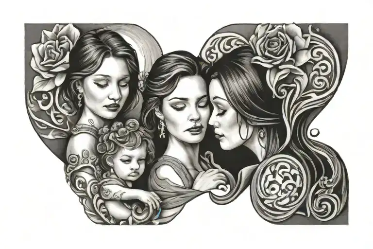 Mother And 2 Daughter Matching