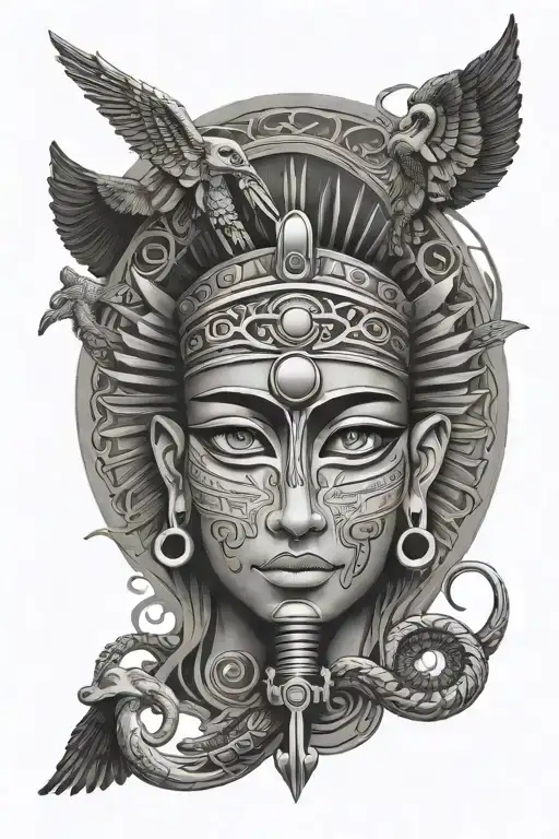 The Key Of Life With Egyptian Theme The Sign Of Om And The Eyes Of Ra And Orus