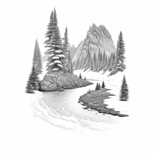 River And Mountain On Minnesota