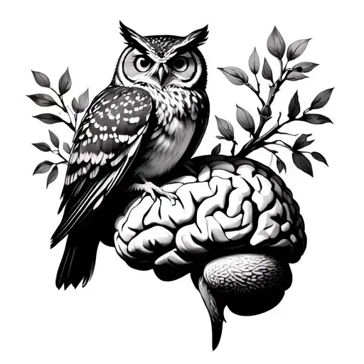 Owl Sitting On Brain