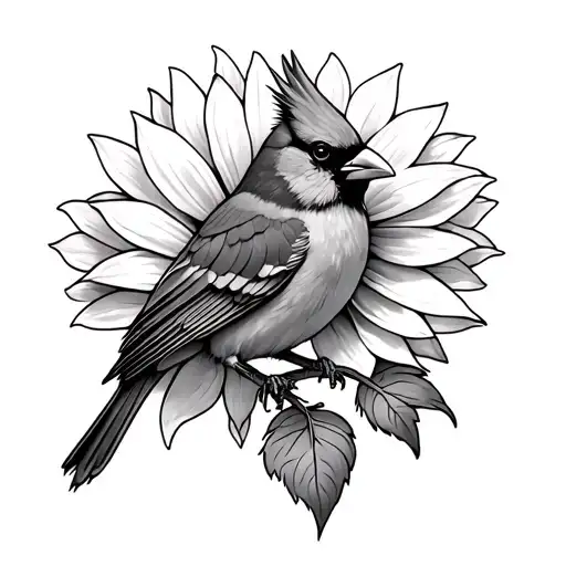 Red Cardinal Sunflower Surrounded