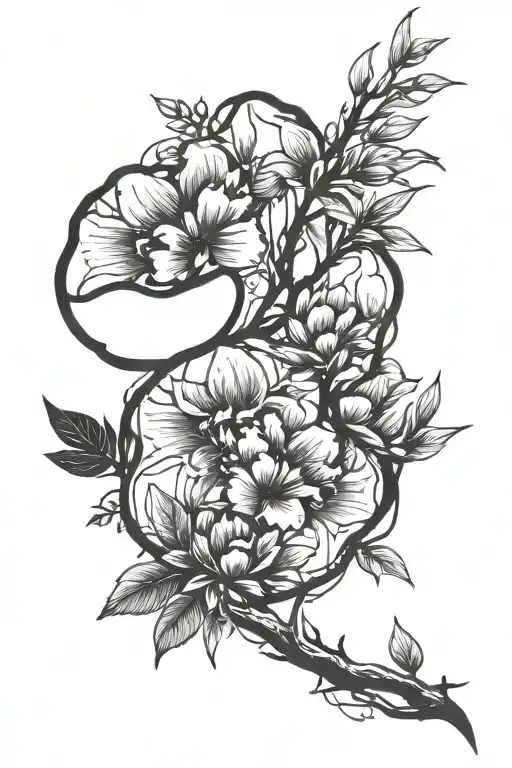 Tattoo Sketch Chb Aesthetic Minimalism With Dog Paw And Twigs Outline Sketch