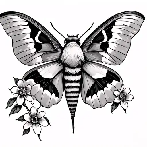 Moth With Flowers In The Wings