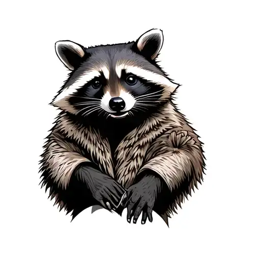 American Tradition Military Raccoon