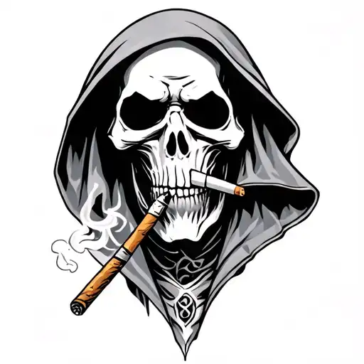 Grim Reaper Smoking Cigarette