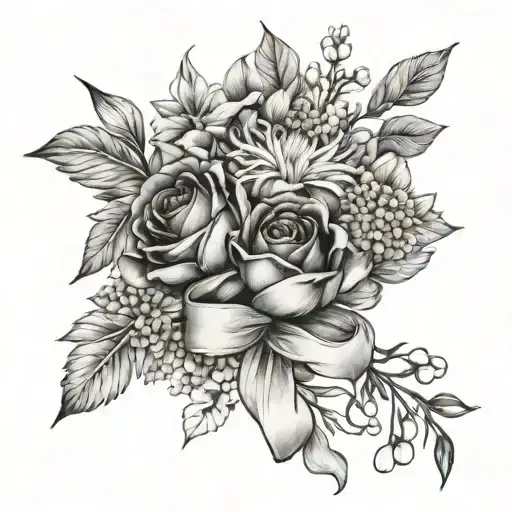 Birth Flower Bouquet Wrapped