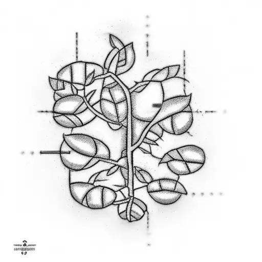A Binary Code Pattern Intertwining With A Coffee Bean Plant