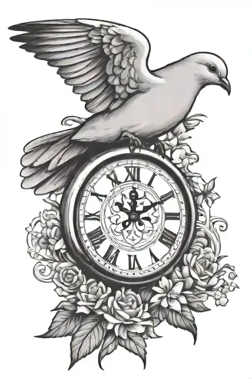 Dove Clock Dove Flying
