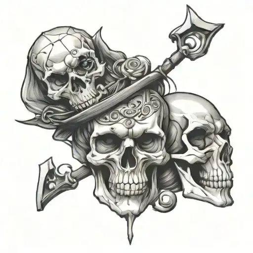 Glasshour And Skull Wearing