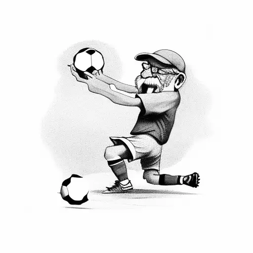 An Old Man Recording A Kid Playing Soccer