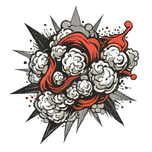 Punk Explosion Cloud With Red