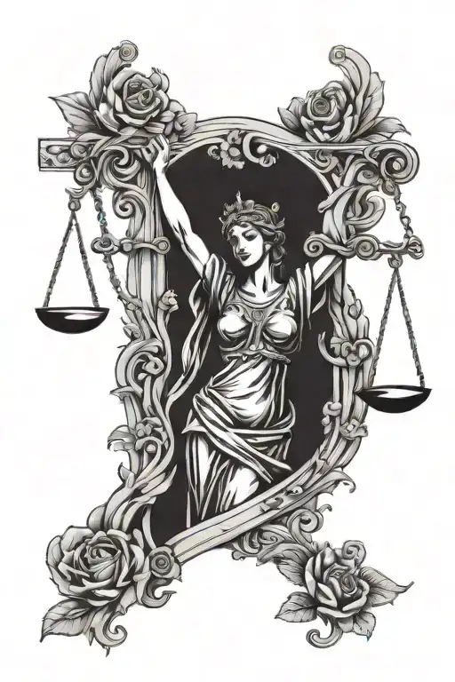 Virgo Tattoo Inspired By Lady Justice