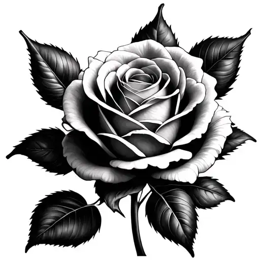Small Black White Tattoo Rose
