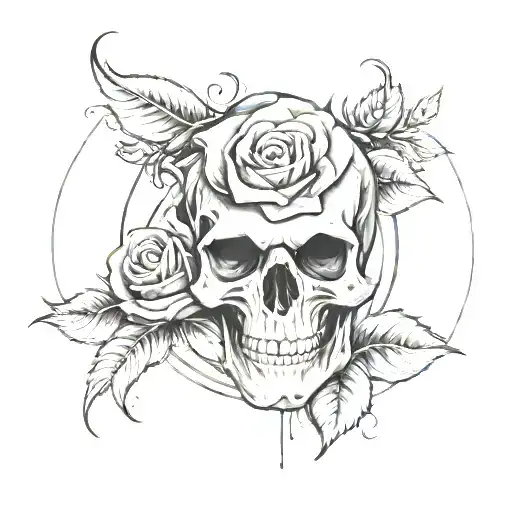 Skull Roses Circle