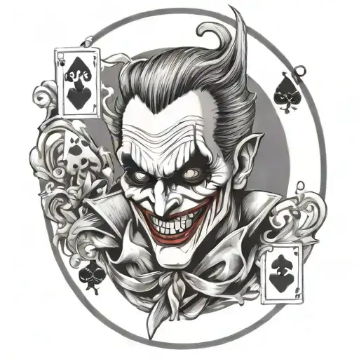 Evil Joker With Playing Card